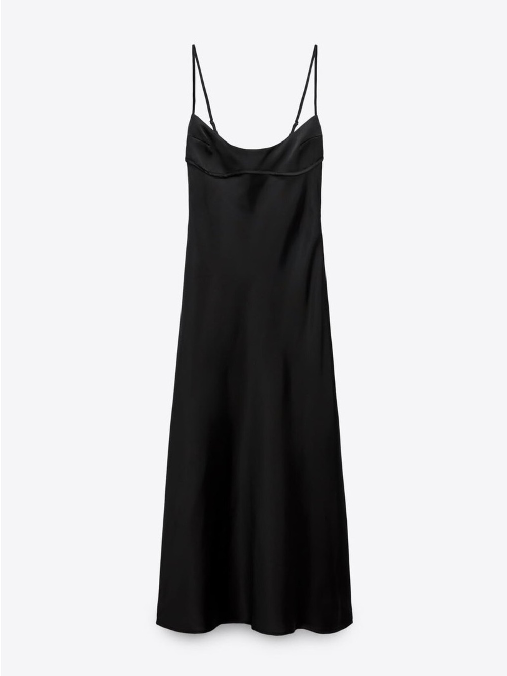 Zara Black Cut Out Slip Maxi Dress